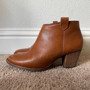 Madewell Billie Cognac Boot Brown Genuine Leather Ankle Heeled Boot